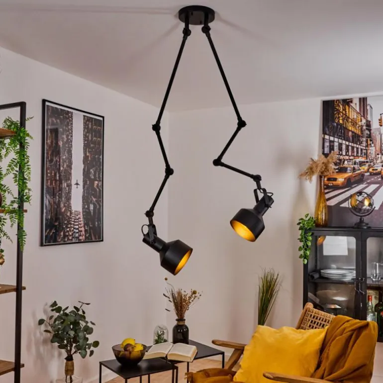 Plafonnier Tablazos Noir, 2 lumières