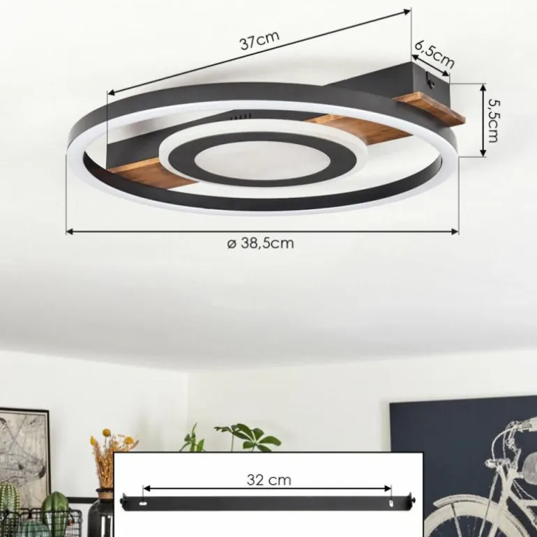 Plafonnier Taboneira LED Noir, 1 lumière