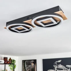 Plafonnier Taboneira LED Écru, Noir, 2 lumières