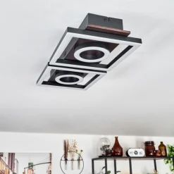 Plafonnier Taboneira LED Brun foncé, Noir, 2 lumières