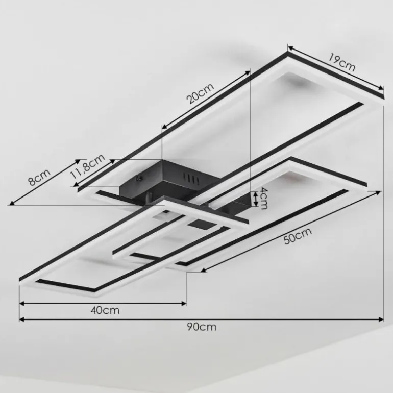 Plafonnier Taleta LED Noir, 1 lumière
