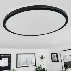 Plafonnier Tamesch LED Noir, 1 lumière, Télécommandes