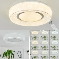 Plafonnier Tobosy LED Blanc, 1 lumière, Télécommandes
