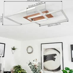 Plafonnier Torres LED Nickel mat, 2 lumières, Télécommandes