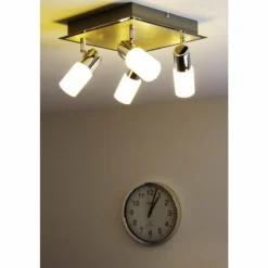 Plafonnier Trio 8214 LED Aluminium, Chrome, Acier inoxydable, 4 lumières