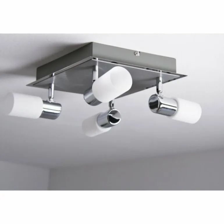 Plafonnier Trio 8214 LED Aluminium, Chrome, Acier inoxydable, 4 lumières
