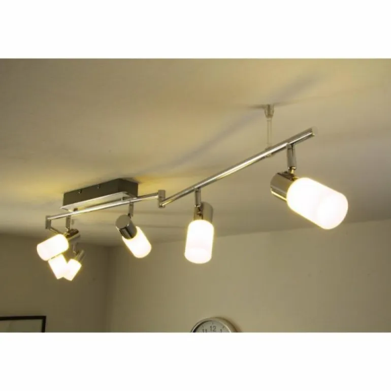 Plafonnier Trio 8214 LED Aluminium, Chrome, Acier inoxydable, 6 lumières