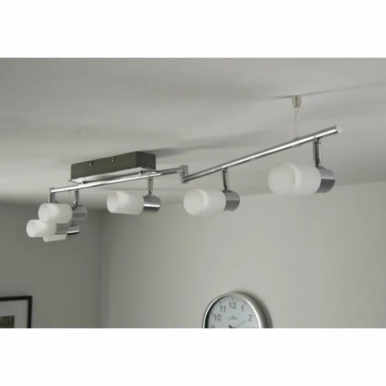 Plafonnier Trio 8214 LED Aluminium, Chrome, Acier inoxydable, 6 lumières