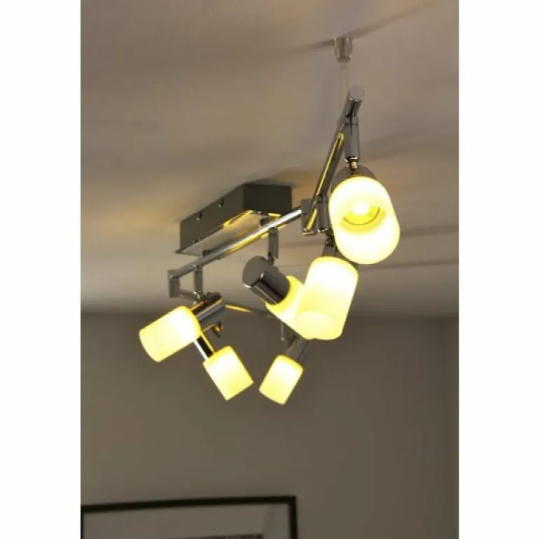 Plafonnier Trio 8214 LED Aluminium, Chrome, Acier inoxydable, 6 lumières