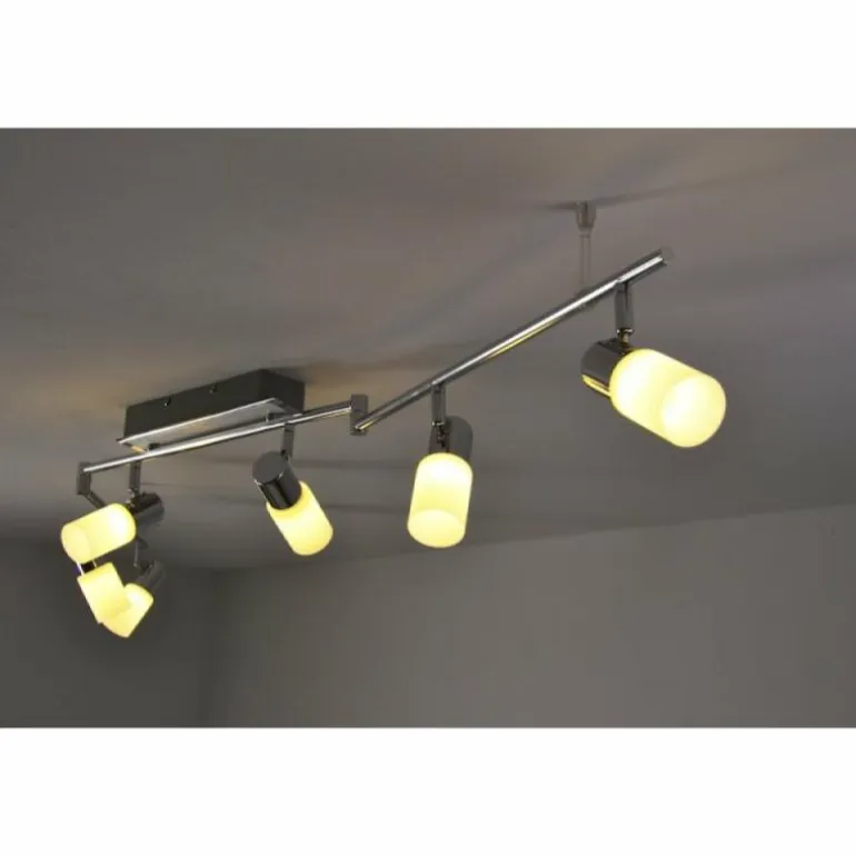 Plafonnier Trio 8214 LED Aluminium, Chrome, Acier inoxydable, 6 lumières