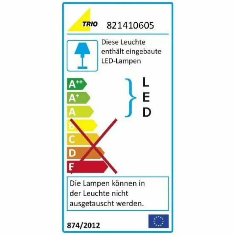 Plafonnier Trio 8214 LED Aluminium, Chrome, Acier inoxydable, 6 lumières