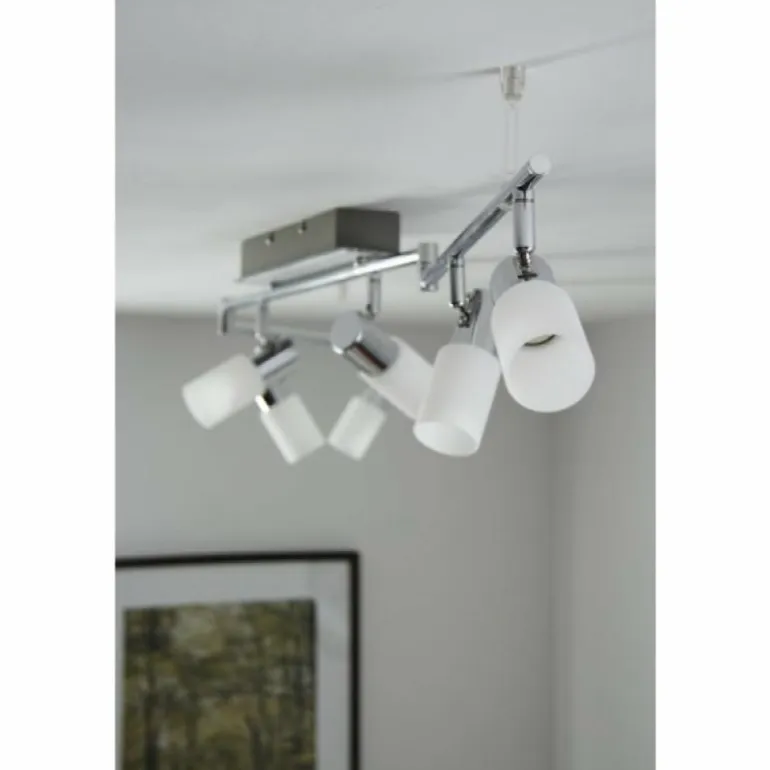 Plafonnier Trio 8214 LED Aluminium, Chrome, Acier inoxydable, 6 lumières