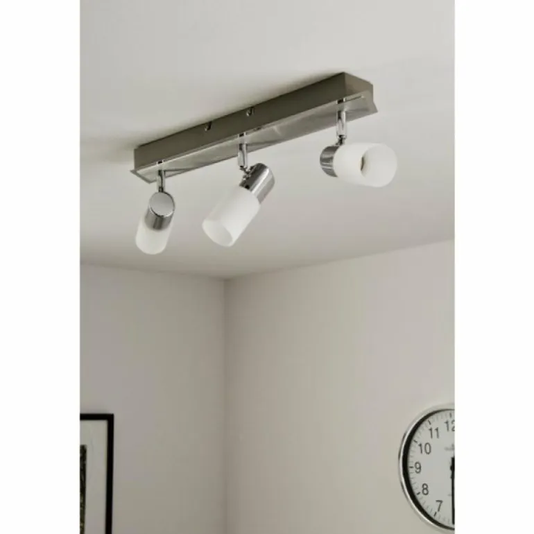 Plafonnier Trio 8214 LED Aluminium, Chrome, Acier inoxydable, 3 lumières