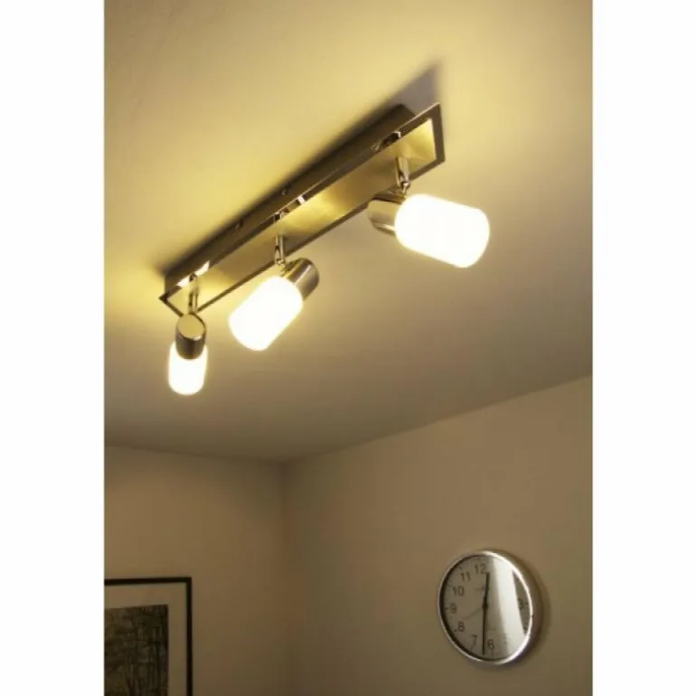 Plafonnier Trio 8214 LED Aluminium, Chrome, Acier inoxydable, 3 lumières