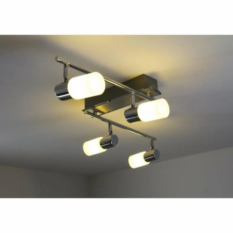 Plafonnier Trio 8214 LED Aluminium, Chrome, Acier inoxydable, 4 lumières