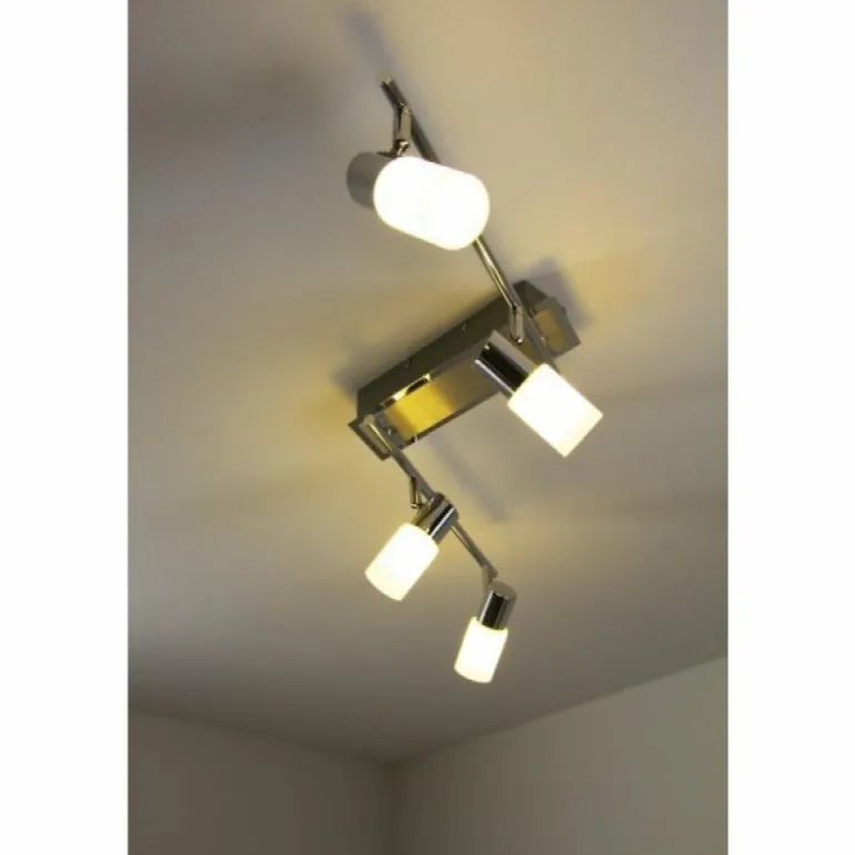 Plafonnier Trio 8214 LED Aluminium, Chrome, Acier inoxydable, 4 lumières