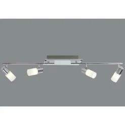 Plafonnier Trio 8214 LED Aluminium, Chrome, Acier inoxydable, 4 lumières