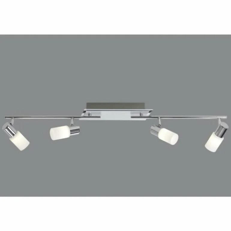 Plafonnier Trio 8214 LED Aluminium, Chrome, Acier inoxydable, 4 lumières