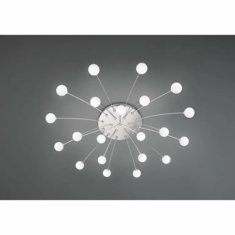Plafonnier Trio Bullet LED Nickel mat, 21 lumières