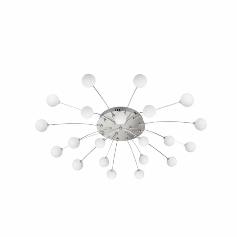 Plafonnier Trio Bullet LED Nickel mat, 21 lumières