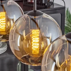 Plafonnier Verre 20 cm Koyoto Ambre, 3 lumières