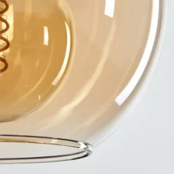Plafonnier Verre 20 cm Koyoto Ambre, 1 lumière