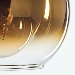 Plafonnier Verre 20 cm Koyoto Or, Clair, 3 lumières