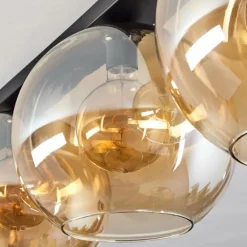 Plafonnier Verre 30 cm Koyoto Ambre, 4 lumières