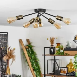 Plafonnier Vestjelland Laiton, Noir, 6 lumières