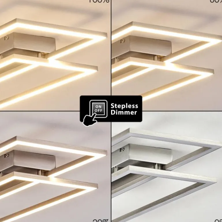 Plafonnier Veyrier LED Acier brossé, 2 lumières