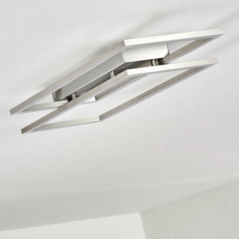 Plafonnier Veyrier LED Acier brossé, 2 lumières