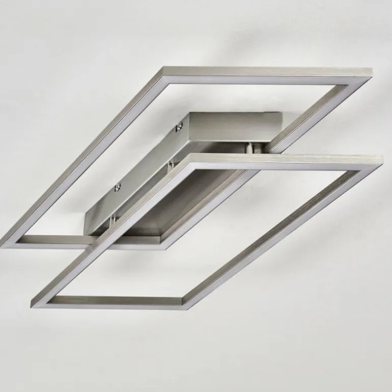 Plafonnier Veyrier LED Acier brossé, 2 lumières