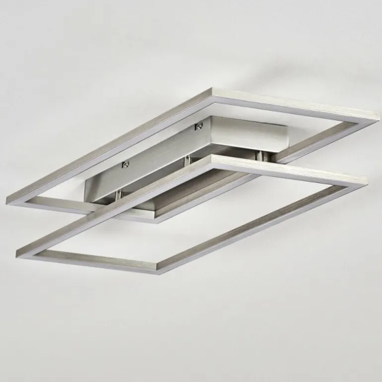 Plafonnier Veyrier LED Acier brossé, 2 lumières