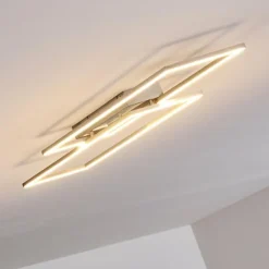 Plafonnier Veyrier LED Acier brossé, 2 lumières