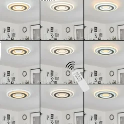 Plafonnier Wawo LED Blanc, 1 lumière, Télécommandes