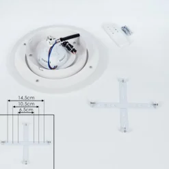 Plafonnier Wawo LED Gris, Blanc, 1 lumière, Télécommandes