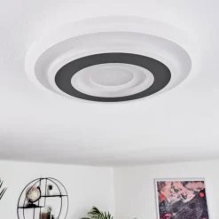 Plafonnier Wawo LED Gris, Blanc, 1 lumière, Télécommandes