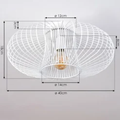 Plafonnier Wemude Blanc, 1 lumière