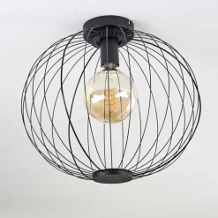 Plafonnier Wharua Noir, 1 lumière