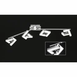 Plafonnier Wofi LEA LED Chrome, 4 lumières
