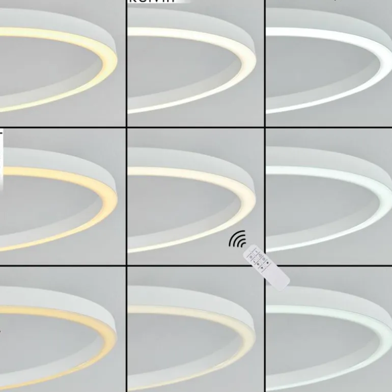 Plafonnier Xena LED Blanc, 1 lumière, Télécommandes