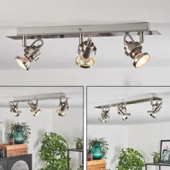 Plafonnier Yometchen LED Nickel mat, 3 lumières