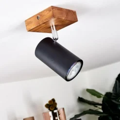 Plafonnier Zuoz Bois clair, 1 lumière