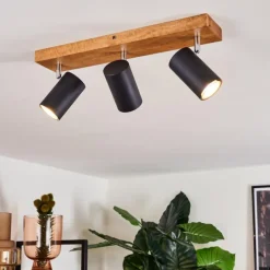 Plafonnier Zuoz Bois clair, 3 lumières