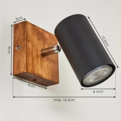 Plafonnier Zuoz Bois clair, 1 lumière