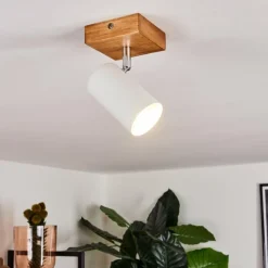 Plafonnier Zuoz Bois clair, 1 lumière