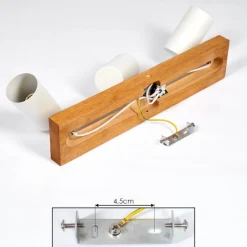 Plafonnier Zuoz Bois clair, 3 lumières