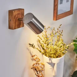 Plafonnier Zuoz Bois clair, 1 lumière