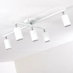 Plafonnier Zuoz Chrome, Blanc, 5 lumières