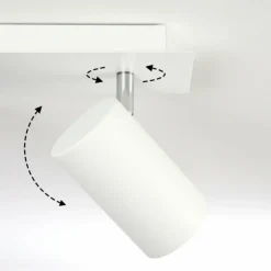 Plafonnier Zuoz Chrome, Blanc, 3 lumières